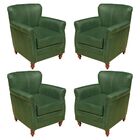 Kit 04 Poltronas Decorativas Sala De Estar Brunei Pés Madeira