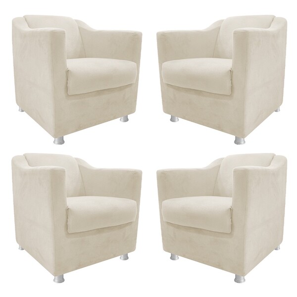Kit 04 Poltronas Decorativas Tilla Corano Bege - Amarena Móve