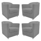 Kit 04 Poltronas Decorativas Tilla Corano Cinza - Amarena Móv