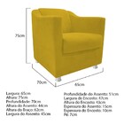 Kit 04 Poltronas Decorativas Tilla Suede Amarelo - Amarena Mó