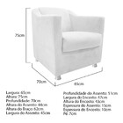 Kit 04 Poltronas Decorativas Tilla Suede Branco - Amarena Móv