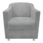 Kit 04 Poltronas Decorativas Tilla Suede Cinza - Amarena Móve