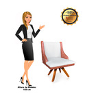 Kit 04 Poltronas Giratória Liz Corano Nozes Com Linho Grosso