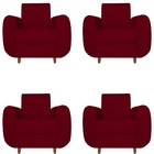 Kit 04 Poltronas Golden Pés Palito Suede Marsala - D'classe D