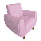 Kit 04 Poltronas Golden Pés Palito Suede Rosa Bebê - D'classe