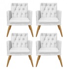 Kit 04 Poltronas Maria Capitonê Sala De Estar Recepção Corino