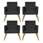 Kit 04 Poltronas Nina Capitonê Decorativa Sala De Estar Recep
