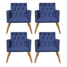 Kit 04 Poltronas Nina Capitonê Decorativa Sala De Estar Recep