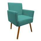 Kit 04 Poltronas Nina Decorativa Escritorio Suede Azul Tiffan