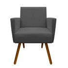 Kit 04 Poltronas Nina Decorativa Escritorio Suede Grafite - D