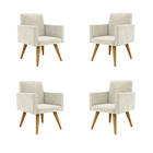 Kit 04 Poltronas Nina Decorativa Para Recepção Balaqui Decor