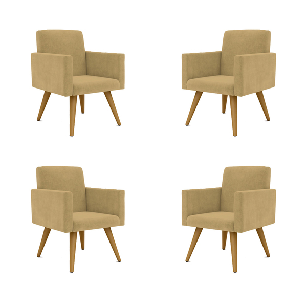 Kit 04 Poltronas Nina Decorativa Para Recepção Balaqui Decor