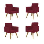 Kit 04 Poltronas Nina Decorativa Para Recepção Balaqui Decor
