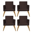 Kit 04 Poltronas Nina Decorativa Sala De Estar Recepção Corin