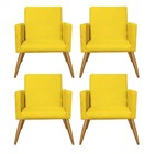 Kit 04 Poltronas Nina Decorativa Sala De Estar Recepção Suede