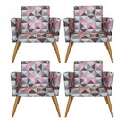 Kit 04 Poltronas Nina Decorativa Sala De Estar Recepção Triân