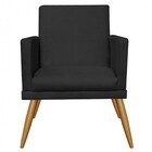 Kit 04 Poltronas Nina Rodapé Sala De Estar Recepção Corino Pr