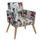 Kit 04 Poltronas Nina Rodapé Sala De Estar Recepção Escritóri