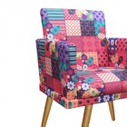 Kit 04 Poltronas Nina Rodapé Sala De Estar Recepção Patchwork