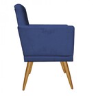 Kit 04 Poltronas Nina Rodapé Sala De Estar Recepção Suede Azu