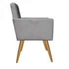 Kit 04 Poltronas Nina Sala De Estar Recepção Corino Cinza