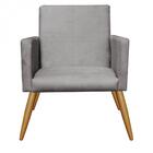 Kit 04 Poltronas Nina Sala De Estar Recepção Corino Cinza