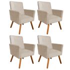 Kit 04 Poltronas Nina Suede Bege Pes Pal