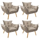 Kit 04 Poltronas Opala Decorativa Para Sala De Estar Recepção