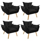 Kit 04 Poltronas Opala Decorativa Para Sala De Estar Recepção