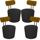 Kit 04 Poltronas Para Sala De Estar Decorativa Base Fixa Luar