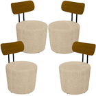 Kit 04 Poltronas Para Sala De Estar Decorativa Base Fixa Luar