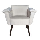 Kit 04 Poltronas Ruby Pés Palito Suede Bege - D'classe Decor