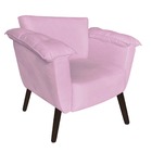 Kit 04 Poltronas Ruby Pés Palito Suede Rosa Bebê - D'classe D