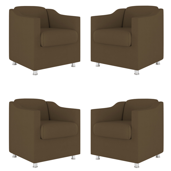 Kit 04 Poltronas Tilla Consultório Dentista Recepção Sala Mar