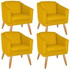 Kit 04 Poltronas Tilla Salão Beleza Consultório Médico Suede