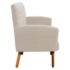 Kit 04 Poltronas Veronês Suede Bege Pés Palito Castanho D'ros