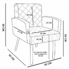 Kit 04 Poltronas Veronês Suede Cinza Pés Palito Castanho D'ro