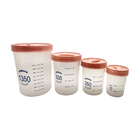 Kit 04 Potes De Plástico Para Alimentos Com Medidor Rosa