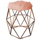 Kit 04 Puff Banqueta Aramado Luna Hexágono Base Bronze Pelúci