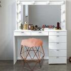 Kit 04 Puff Banqueta Aramado Luna Hexágono Base Bronze Pelúci