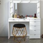 Kit 04 Puff Banqueta Aramado Luna Hexágono Base Dourado Corin