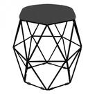 Kit 04 Puff Banqueta Aramado Luna Hexágono Base Preto Corino