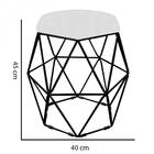 Kit 04 Puff Banqueta Aramado Luna Hexágono Base Preto Corino