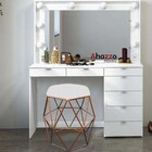 Kit 04 Puff Banqueta Aramado Luna Para Penteadeira Hexágono B