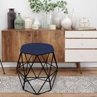 Kit 04 Puff Banqueta Aramado Luna Para Penteadeira Hexágono B