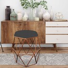 Kit 04 Puff Banqueta Aramado Luna Para Penteadeira Hexágono B