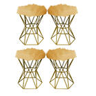 Kit 04 Puff Banqueta Louis Aramado Hexágono Para Penteadeira