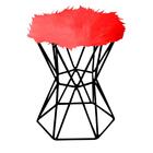 Kit 04 Puff Banqueta Louis Aramado Hexágono Preto Pelúcia Ver