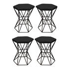 Kit 04 Puff Banqueta Louis Industrial Para Penteadeira Sala H