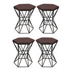 Kit 04 Puff Banqueta Louis Industrial Para Penteadeira Sala H